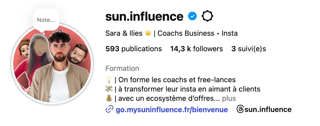 Page Instagram sun.influence